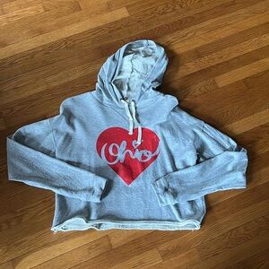 Grey Ohio crop top sweatshirt OSU